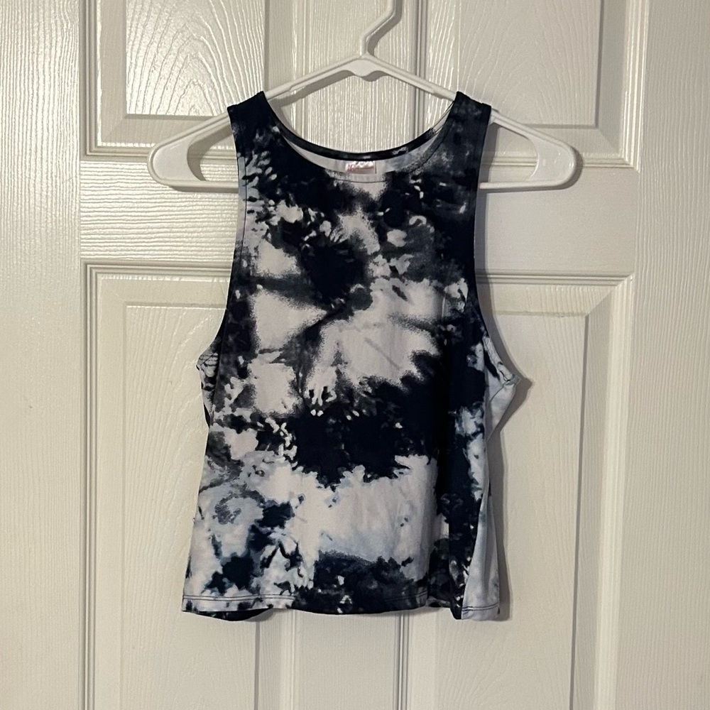 No Boundaries Black and White Graphic Crop Tank Top